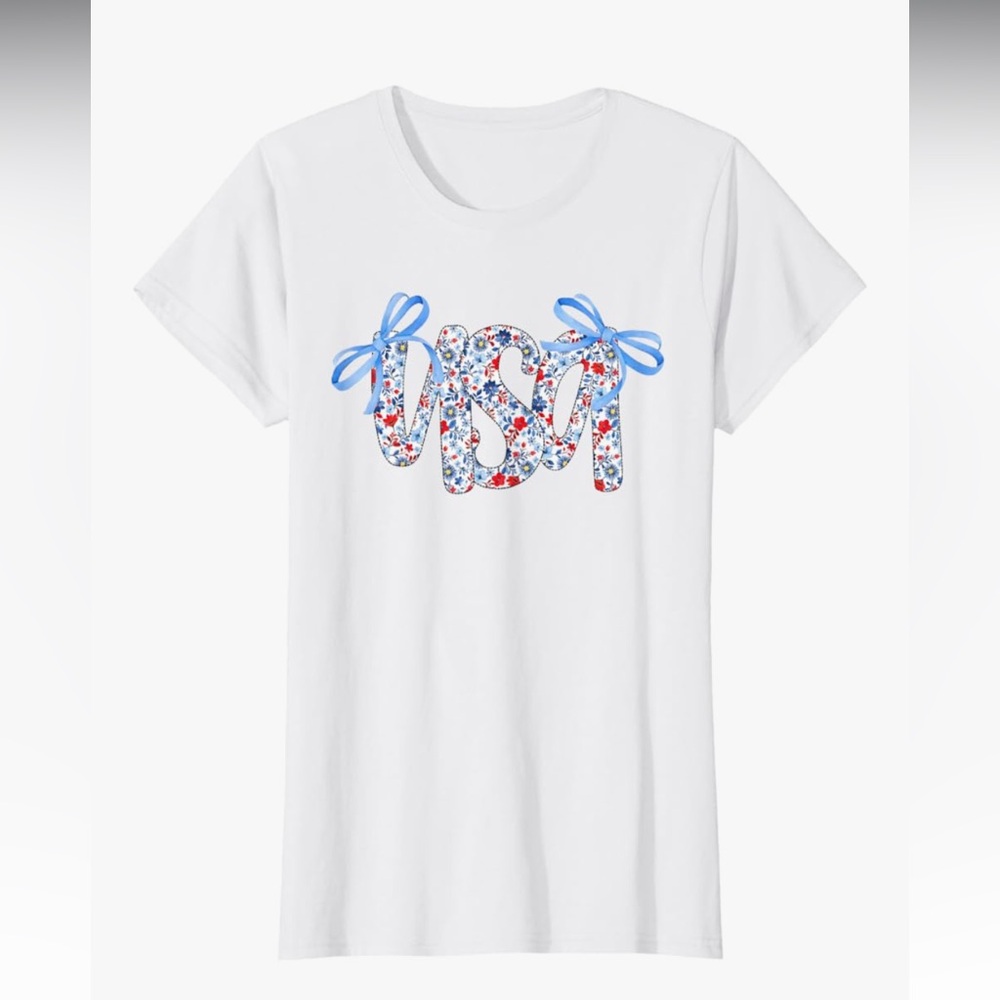 Coquette USA top with florals/bows graphic